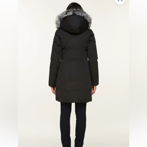 Salma Classic down coat w/ removable silver fur - black - Picture 6 of 7